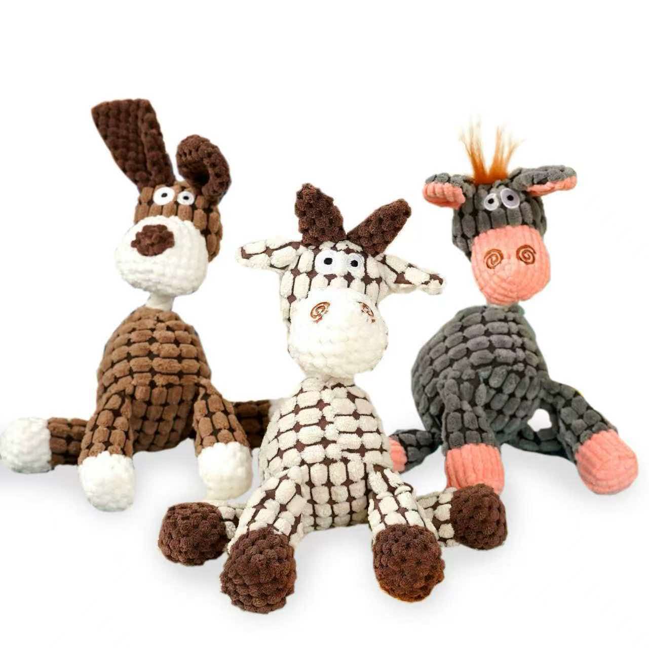 Corduroy animal plush collection used as an approved production sample reference