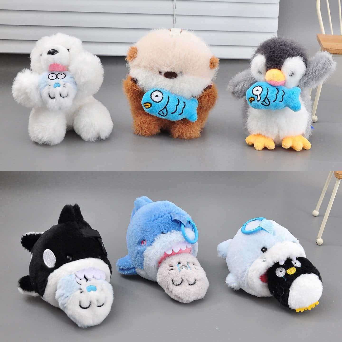 Coordinated animal mascot series shown as a product development reference